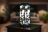 Handcrafted Traditional Japanese Shoji Style Paper Table Lantern / Laser Cut Wood LED Lamp / Hand Painted Firefly Glow / Gift Lamp